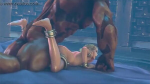 Зубастый орк разрывает членом беззащитную кралю